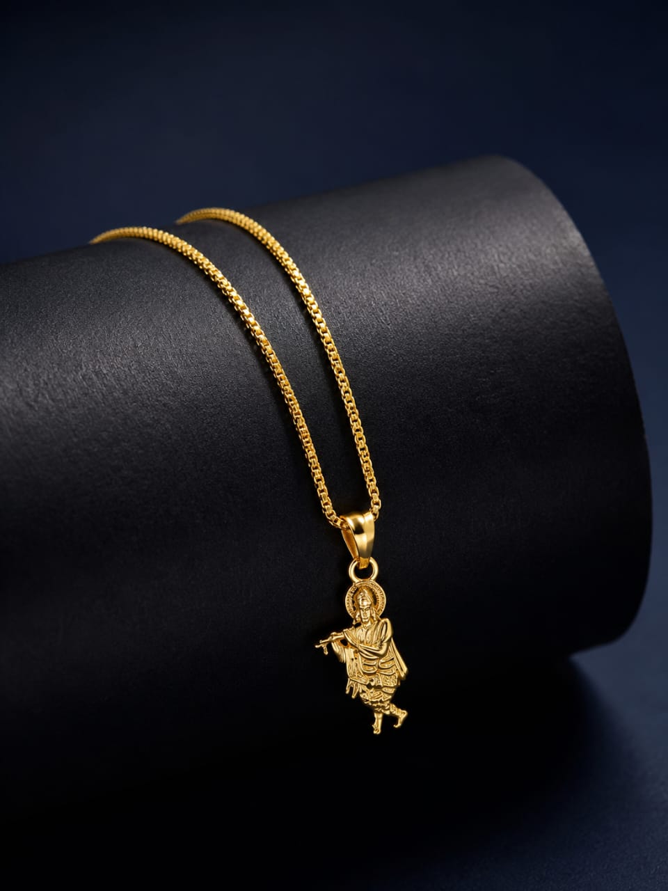 Shree Krishna Gold Finish Pendant Chain Cross Pendant Chain for Men & Women | Gold Finish Fashion Necklace