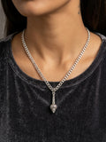 Hanuman Ji Gada Symbol Pendant Silver Finish Traditional Gada Pendant Chain for Men & Women | Gold Finish Fashion Necklace