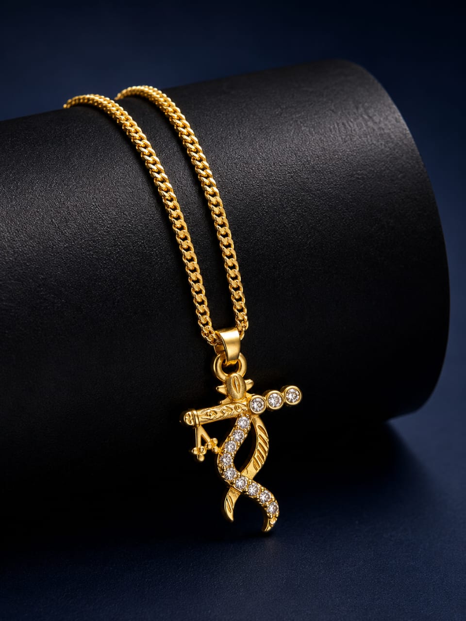 Shree Krishna Gold Finish Pendant Chain Cross Pendant Chain for Men & Women | Gold Finish Fashion Necklace