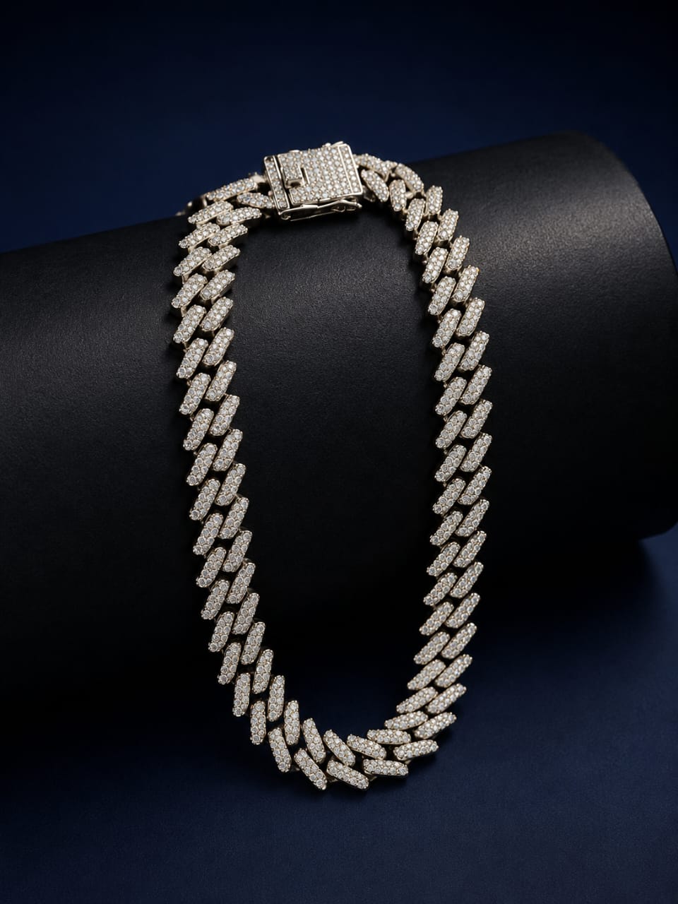 Premium Silver Finish Cuban Link Chain & Bracelet Set