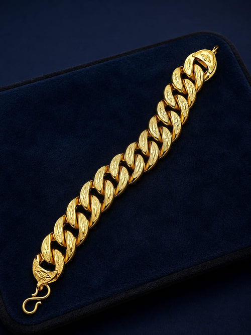 Gold Finish Cuban Link Bracelet | Stylish Men's Fashion Bracelet